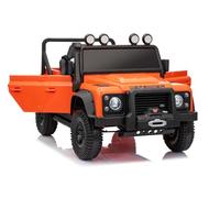 4x4 électrique Enfants 12V Land Rover Defender 110 SVX, Orange, Transmission, Batterie Lithium, Voiture électrique Enfants télécommande 2,4 GHz, USB/Aux/Bluetooth, phares LED, 3-7 Ans, 4X 25 W Moteur