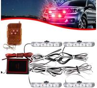 4x4 Led 4 En 1 Stroboscopique Avertissement Dc12v Urgence Clignotant Balise Lampe Sans Fil À Distance Stroboscope Lumière Urgence Lumière Externe Pour Camion Remorque Caravane (Rou[Car8302128]