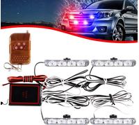 4x4 Led 4 En 1 Stroboscopique Avertissement Dc12v Urgence Clignotant Balise Lampe Sans Fil À Distance Stroboscope Lumière Urgence Lumière Externe Pour Camion Remorque (Rouge Bleu)