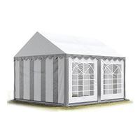 4x4 m Tente de réception/Barnum Gris-Blanc Toile de Haute qualité PVC 700 N