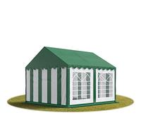 4x4 m Tente de réception/Barnum Vert-Blanc Toile de Haute qualité PVC 700 N