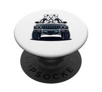 4x4 Off Road Driving Dog Lover pour Femmes et Hommes PopSockets PopGrip Adhésif