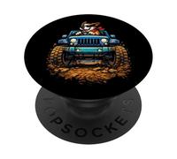 4x4 Off Road Driving Dog Lover pour Femmes et Hommes PopSockets PopGrip Adhésif