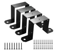 4x4 Post Bracket - 7.3 Inch Heavy Duty Mount | Metal Fence Post Support - Outdoor Wood Posts Base Connector Kit with Screws for Deck Fence Pergola Garden Shed Construction Stability
