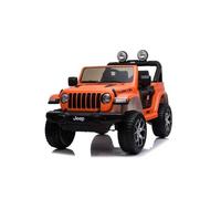 4x4 Voiture Électrique Enfant 12v Jeep Wrangler, Orange, Radio Avec Entrée Bluetooth, Usb, Batterie Au Lithium, Télécommande 2,4 Ghz