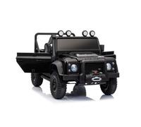 4X4 Voiture électrique enfant 12V Land Rover Defender 110SVX, noir, télécommande 2,4 GHz, USB/Aux/Bluetooth, batterie lithium,