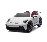 4x4 Voiture électrique enfants 2 places Porsche 911 24V, blanche, télécommande 2,4 GHz, USB/AUX, moteurs 200W, batterie lithium