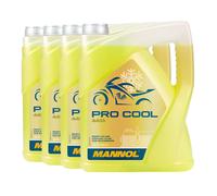 4x5 Litre Mannol Pro Cool Liquide de Refroidissement Jaune Antigel Moto Scooter