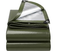 4X5 M Bâche imperméable et résistante en polyéthylène 130 g/m² - Vert Armée- Anti-UV et antigel - avec œillets métalliques renforcés - Multi-usages pour Jardin, Camping, Meubles, tonnelle, abri