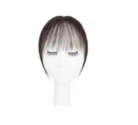 4x6 cm Fringe Air Bang Human Hair Topper Natural Hairline for Women Clip In Hairpieces 10 g Light Bangs 10"(Natural Black)
