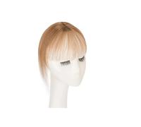 4x6 cm Fringe Air Bang Human Hair Topper Natural Hairline for Women Clip In Hairpieces 10 g Light Bangs 10"(Light Brown)
