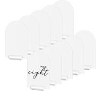 4x6 Inch Frosted Arch Acrylic Sign with Clear Stand-10 Pack Frosted Arched Acrylic Blank Table Signs with Holder, DIY Arch Sign Blank for Wedding Table Numbers