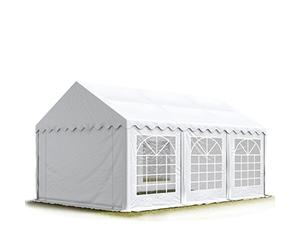 4x6 m Tente de réception / Barnum blanc toile de haute qualité PVC 700 N | Imperméable, très résistant, utilisation dans le jardin et la terrasse, fêtes, mariages, événements, auvents de jardin