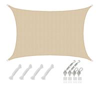 4x6 Voile d'Ombrage Rectangulaire Respirante - Toile de Jardin UV avec Fixation