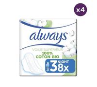 4x8 Serviettes Hygiéniques Always Cotton Protection Night