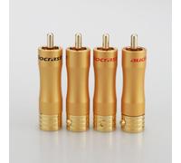 4xAudiocrast R015 24K poz?acane wtyk RCA Adapter Audio Phono poz?acane z??cze lutowane RCA do naprawy ko?czy si? HIFI 8MM wtyczka kabla