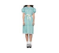 (4XL)Dresses For Women Halloween Costume Ladies 80s Creepy Sister The Shining Twins Costume Puff Sleeve Blue Dress