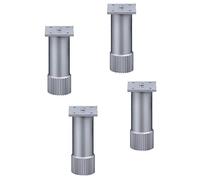 4xpieds De Meubles En MéTal,Alliage D'Aluminium éPaissi Pieds De Remplacement,Pieds De Support RéGlables Pour Armoire De TéLéVision,Coussinets AntidéRapants En Pvc Muet/argent / 15cm