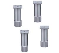 4xpieds De Meubles En MéTal,Alliage D'Aluminium éPaissi Pieds De Remplacement,Pieds De Support RéGlables Pour Armoire De TéLéVision,Coussinets AntidéRapants En Pvc Muet/argent / 10cm