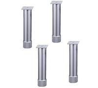 4xpieds De Meubles En MéTal,Alliage D'Aluminium éPaissi Pieds De Remplacement,Pieds De Support RéGlables Pour Armoire De TéLéVision,Coussinets AntidéRapants En Pvc Muet/argent / 35cm
