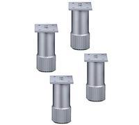 4xpieds De Meubles En MéTal,Alliage D'Aluminium éPaissi Pieds De Remplacement,Pieds De Support RéGlables Pour Armoire De TéLéVision,Coussinets AntidéRapants En Pvc Muet/argent / 8cm