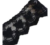 4Yard White Black Beige Flower Lace Fabric For Crafts Sewing Bridal Wedding Dress Applique Decoration 8CM Wide(Color1)