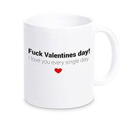 4you Design Tasse « Fuck Valentines Day! »« Fuck Valentines Day! » - Tasse à café - Idée de cadeau pour la Saint-Valentin - Cadeau pour lui ou pour elle - Cadeau pour ceux que vous aimez.
