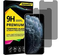 4youquality Lot de 2 films de protection d'écran de confidentialité pour iPhone 11 Pro, iPhone XS et iPhone X (5,8 pouces), film en verre trempé anti-espion, [LifetimeSupport] [Anti-espion] [Résistant