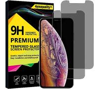 4youquality Lot de 2 films de protection d'écran de confidentialité pour iPhone 11 Pro Max et iPhone XS Max (6,5 pouces), film en verre trempé anti-espion, résistant aux chocs, anti-rayures