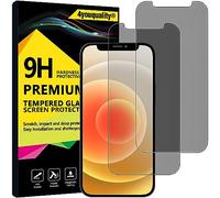 4youquality Lot de 2 films de protection d'écran de confidentialité pour iPhone 12 et iPhone 12 Pro 6,1" en verre trempé anti-espion, résistant aux chocs et anti-rayures