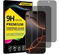 4youquality Lot de 2 films de protection d'écran de confidentialité pour iPhone 17 Pro Max et 16 Pro Max (6,9 pouces), film en verre trempé anti-espion, [LifetimeSupport] [Anti-espion] [Résistant aux