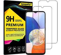 4youquality Lot de 2 films de protection d'écran en verre trempé pour Samsung Galaxy A14 5G/4G, résistant aux chocs, anti-rayures