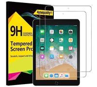 4youquality Lot de 2 films protecteurs d'écran pour iPad 9,7" (6e/5ème génération, modèle 2018/2017), iPad Air 1/Air 2, iPad Pro 9,7", film en verre trempé, anti-rayures, résistant aux chocs