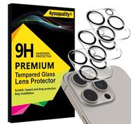 4youquality Lot de 3 protecteurs d'objectif d'appareil photo pour iPhone 15 Pro (6,1 pouces) et iPhone 15 Pro Max (6,7 pouces), verre trempé 9H, [support à vie] [compatible avec les coques] [anti-rayu