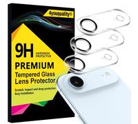 4youquality [Lot de 3 protecteurs d'objectif d'appareil photo pour iPhone Air/17 Air (6,5"), verre trempé 9H, [LifetimeSupport] [Compatible avec les coques] [Anti-rayures] [n'affecte pas les prises de