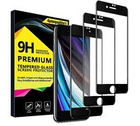 4youquality Lot de 3 protections d'écran [Couverture complète] iPhone SE 3/2 (édition 2022/2020), film en verre trempé [LifetimeSupport] [Couverture complète] Protection d'écran pour iPhone SE 2020 et