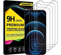 4youquality Lot de 4 films de protection d'écran pour iPhone 12 Pro Max (6,7''), film en verre trempé, [Garantie à vie][Anti-rayures] [Anti-éclairement]