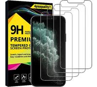 4youquality Lot de 4 films protecteurs d'écran en verre trempé pour iPhone 11 Pro Max et iPhone XS Max, anti-rayures, anti-éclats