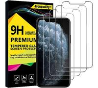 4youquality Lot de 4 films protecteurs d'écran pour iPhone 11 Pro, iPhone XS et iPhone X, film protecteur d'écran en verre trempé, 5,8", [Garantie à vie] [Anti-rayures] [Anti-casse]