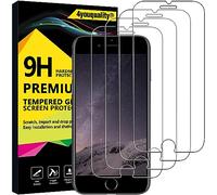 4youquality Lot de 4 films protecteurs d'écran pour iPhone 8 Plus iPhone 7 Plus iPhone 6S Plus iPhone 6 Plus iPhone 6 Plus film protecteur d'écran en verre trempé 55 [Garantie à vie] [Antirayures]