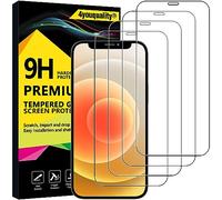 4youquality [Lot de 4 protecteurs d'écran pour iPhone 12 et iPhone 12 Pro (6,1"), film en verre trempé, [LifetimeSupport] [anti-rayures] [anti-éclats]