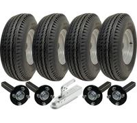 5.00-10 High Speed Twin Axle Trailer Kit Road Legal Wheels, Axles & Hitch 750kgs