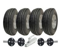 5.00-10 Kit remorque à double essieu à grande vitesse Roues, essieux et attelage légaux 750kgs