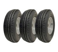 5.00-10 Roues de remorque Wanda P802 - Lot de 3, Pneus 4 plis Haute vitesse, route légale, sans chambre à air, 140 km/h