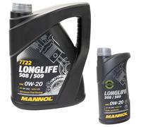 5+ 1 Litre Mannol Longue Vie 508 00 509 00 VW 0W20 Huile Opel C5 dexos1 MB