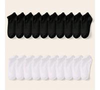 5/10/15/20 paires de chaussettes pour enfants, couleur unie style minimaliste classique, peau douce et confortable, respirantes et polyvalentes, convenant pour le port quotidien, les cadeaux de vacanc