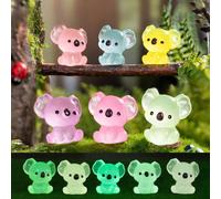 5/10/20/30 pièces Mini figurines en résine lumineuses de koalas miniatures, petits koalas pour paysage micro DIY, plantes d'aquarium, décoration de fête (couleur aléatoire), animaux en résine, koala, 