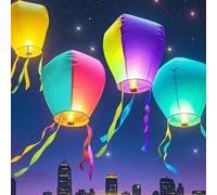 5/10/20/30 pièces Set de lanternes volantes multicolores, lanternes célestes plus épaisses et résistantes aux flammes, plus sûres à utiliser Taille Unique,5 pièces blanc,20 pièces rouges,5 pièces de c