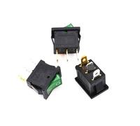 5/10/20/50 PIÈCES 15x21mm Interrupteur À Bascule Avec Lumière KCD1 3Pin 220V Rouge Jaune Noir Vert Bleu ON-OFF 3P Bouton Commutateurs(Green Light,10PCS)