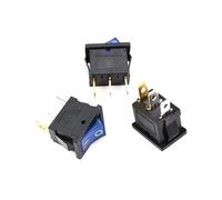 5/10/20/50 PIÈCES 15x21mm Interrupteur À Bascule Avec Lumière KCD1 3Pin 220V Rouge Jaune Noir Vert Bleu ON-OFF 3P Bouton Commutateurs(Blue Light,10PCS)